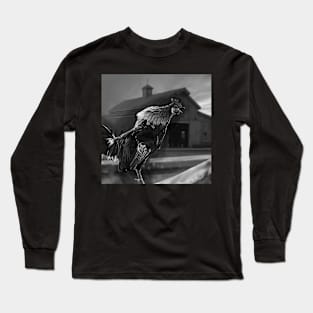 Stark black and white rooster Long Sleeve T-Shirt